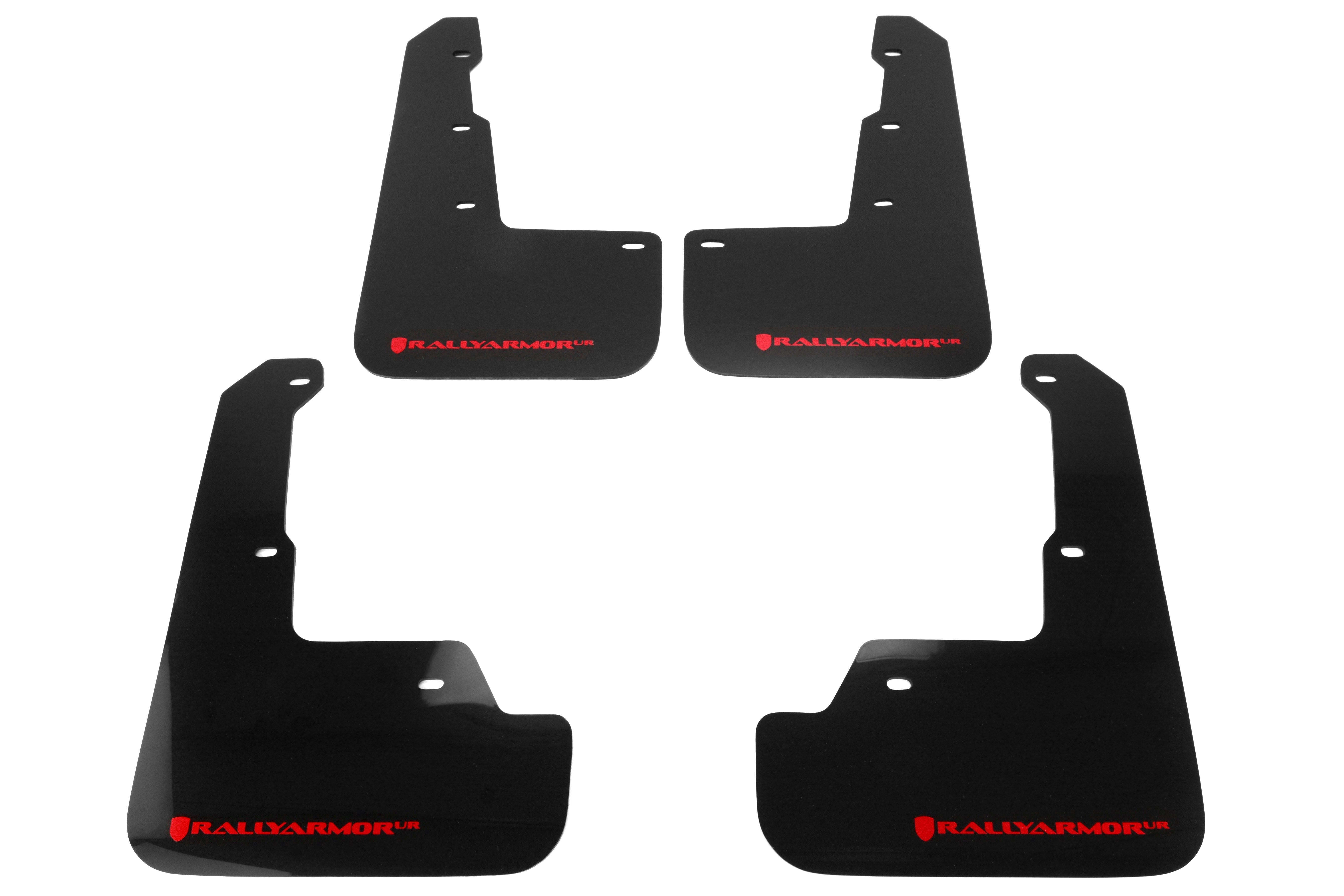Rally Armor UR Mudflaps Black Urethane Red Logo - 2015-2021 Subaru WRX / STI